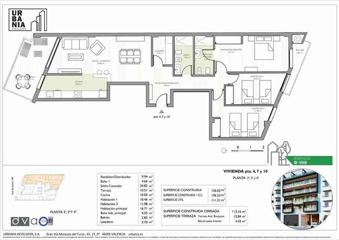 Plano de Modelo A, Edificio B-198