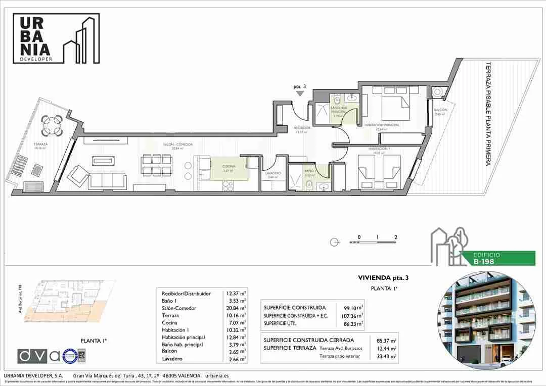 Plano de Modelo C, Edificio B-198