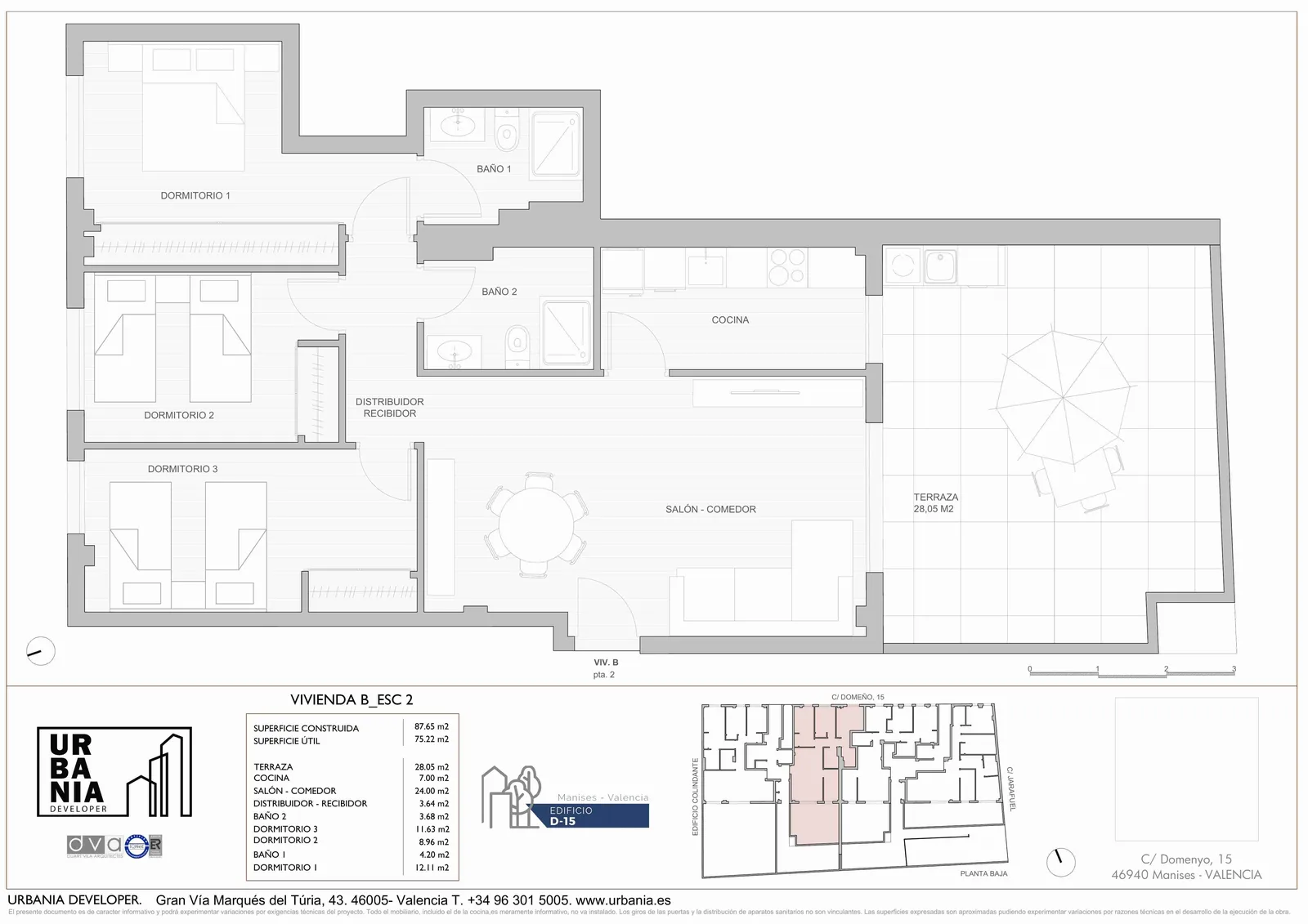 Plano de Esc. 2 Modelo B, Edificio D-15