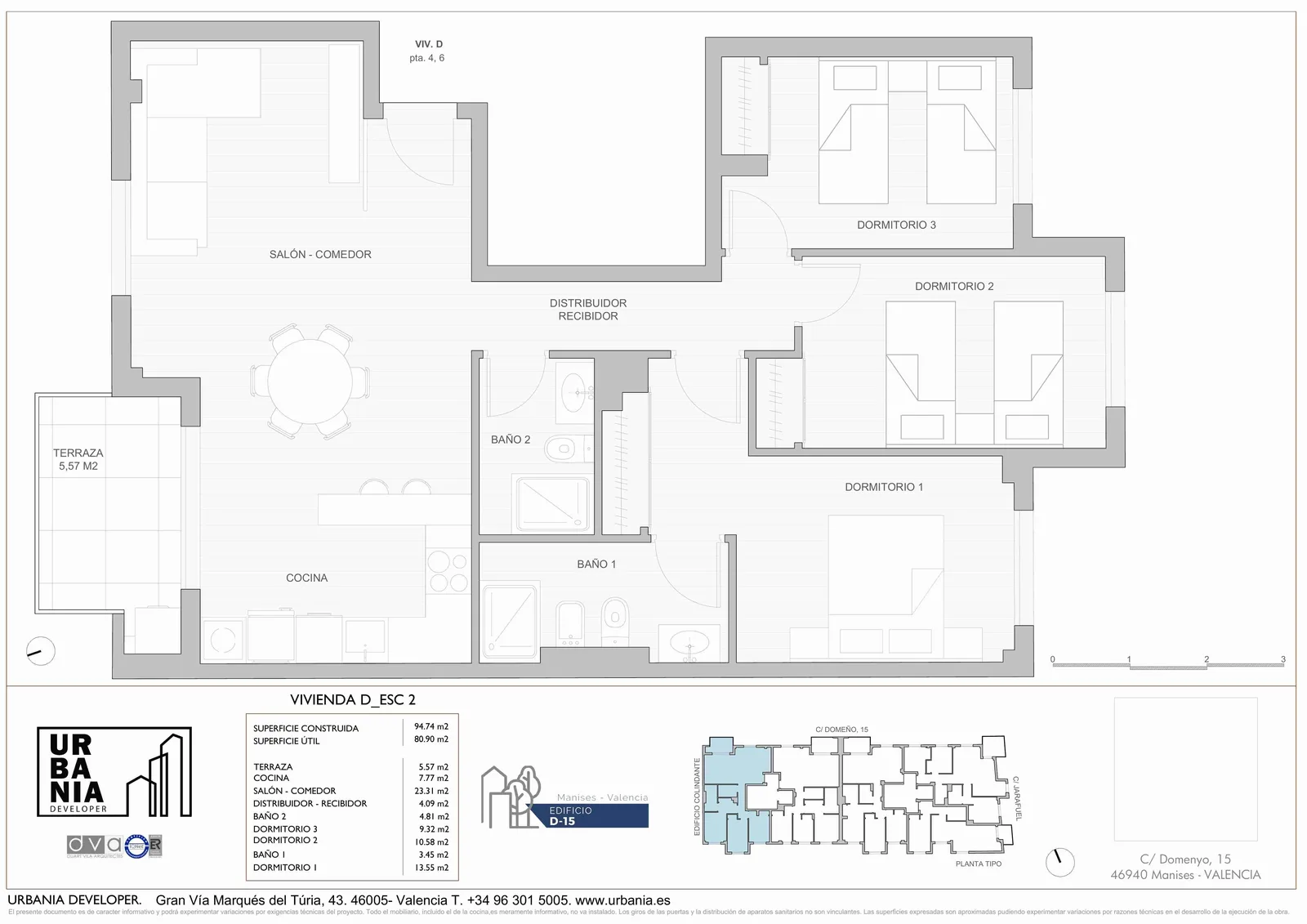 Plano de Esc. 2 Modelo D, Edificio D-15