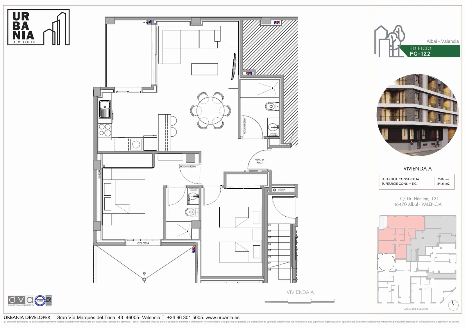 Plano de Piso A, Edificio FG-122
