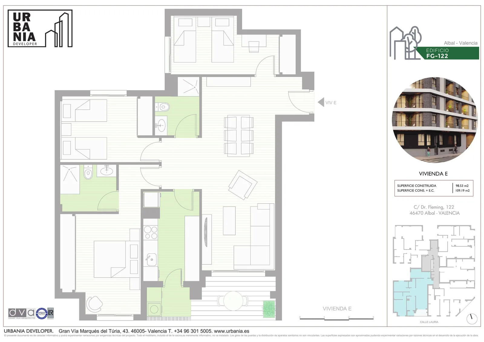 Plano de Piso E, Edificio FG-122