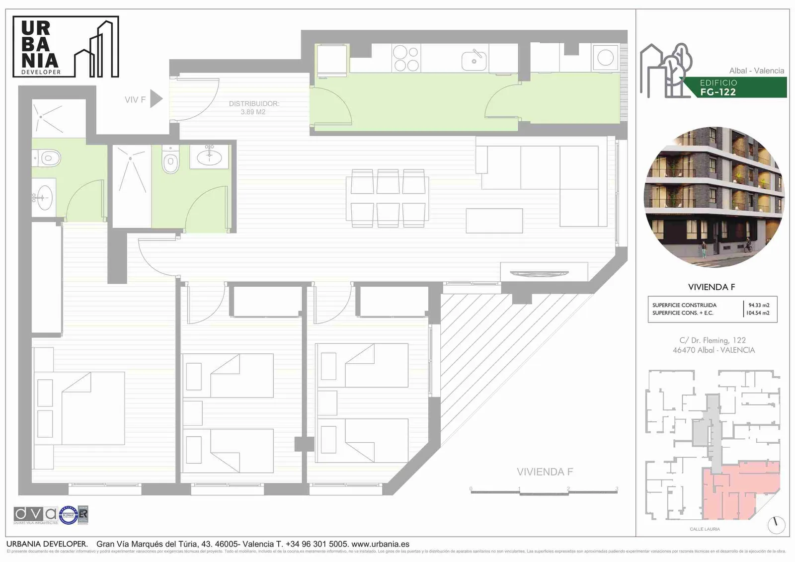 Plano de Piso F, Edificio FG-122