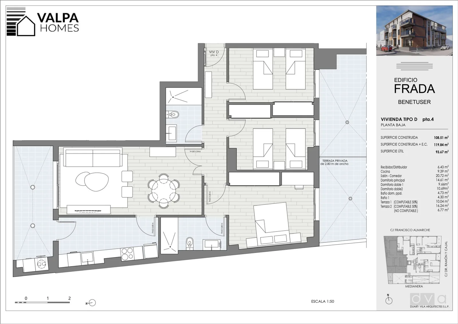 Plano de Tipo D, Edificio Frada
