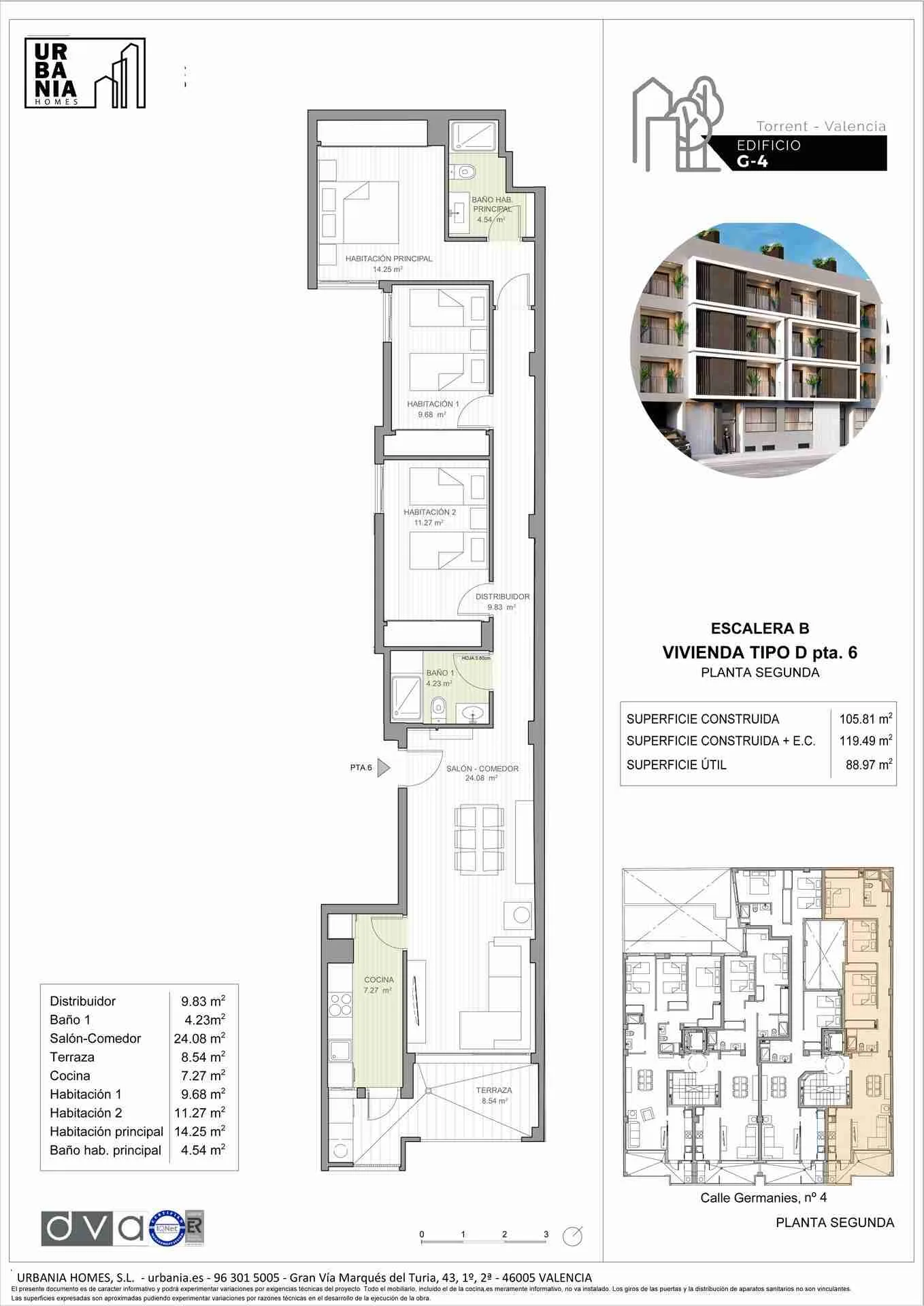 Plano de Esc. B Tipo D, Edificio G4