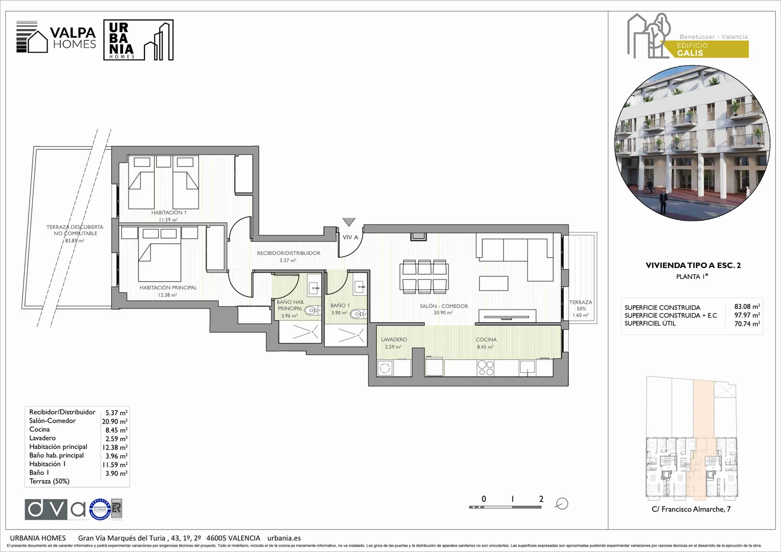 Plano de Esc. 2 1, Edificio Galis
