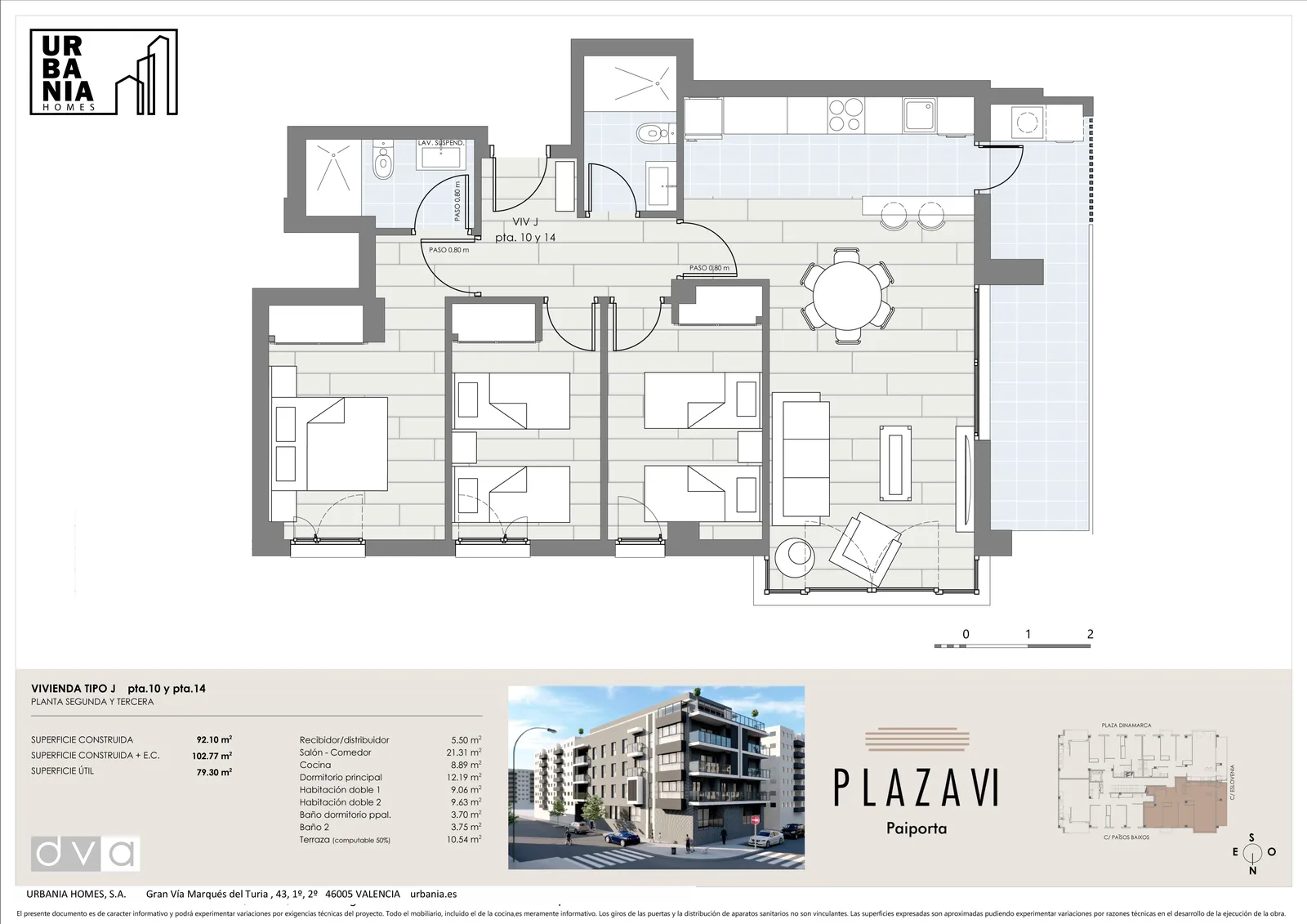 Plano de Tipo I, Edificio Plaza VI