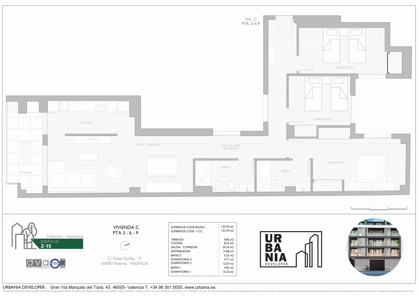 Plano de Modelo C, Edificio Z-15