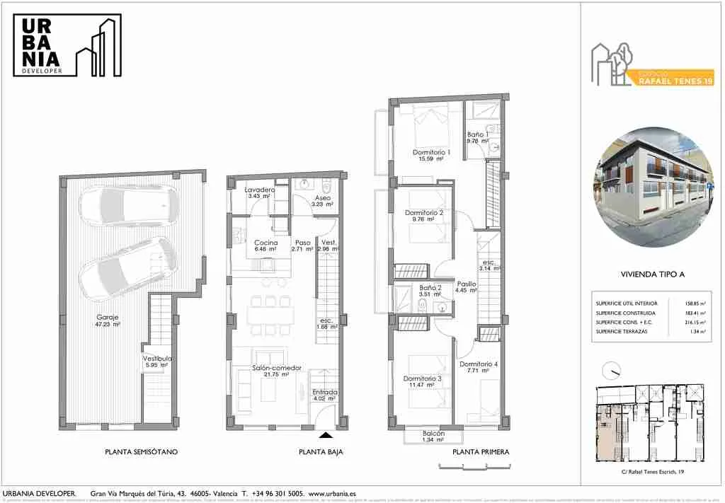 Plano de Unifamiliar A, Residencial Rafael Tenes 19